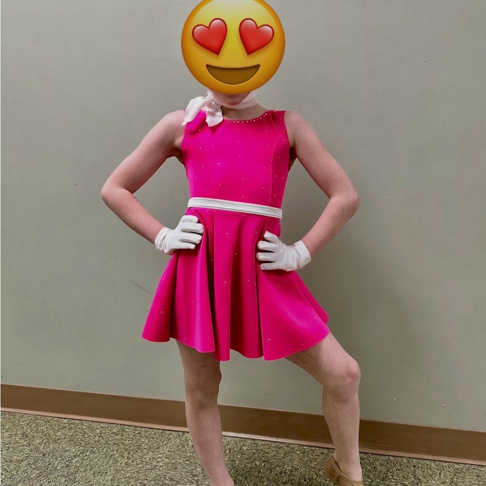 Weissman Fuchsia Dance Costume with White Accents